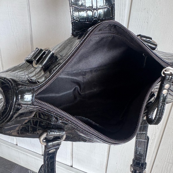 Guess Y2K Black Croc Embossed Shoulder Bag - Picture 6 of 6